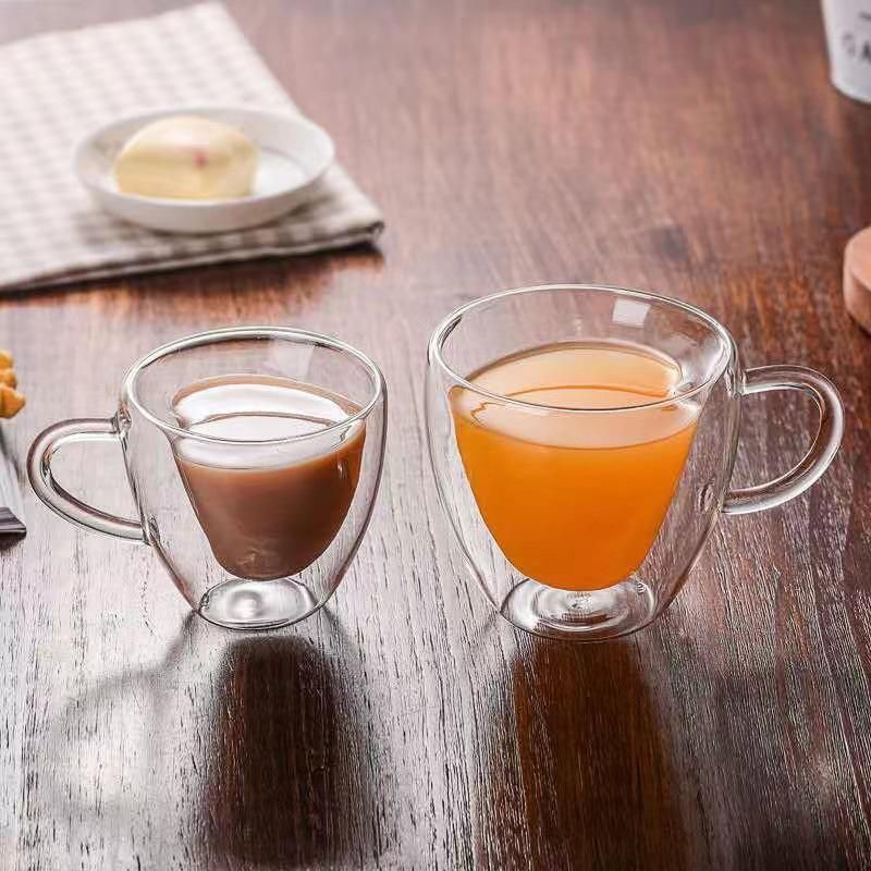 Charming Heart-Shaped Double Wall Glass Mug - Perfect for Couples, Eco-Friendly and Heat Resistant Charming Heart-Shaped Double Wall Glass Mug - Perfect for Couples, Eco-Friendly and Heat Resistant