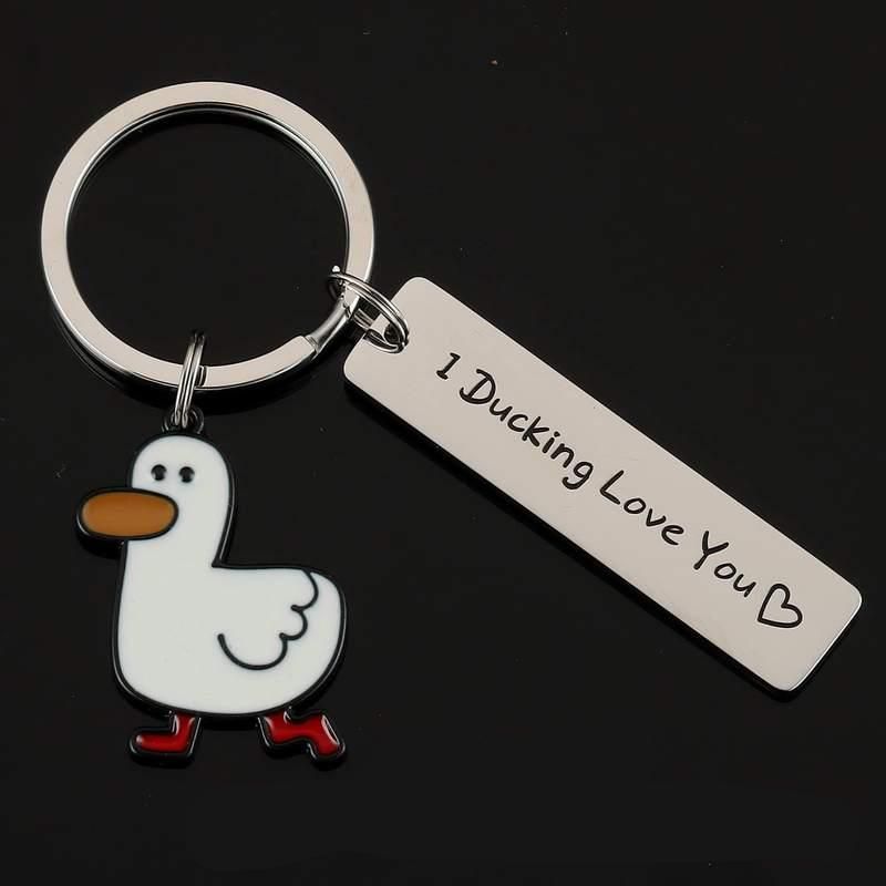 Funny Lover Gift I Ducking Love You Cute Duck Pun Keychain Couples Jewelry Valentine’s Day Gift for Boyfriend Girlfriend Funny Lover Gift I Ducking Love You Cute Duck Pun Keychain Couples Jewelry Valentine’s Day Gift for Boyfriend Girlfriend